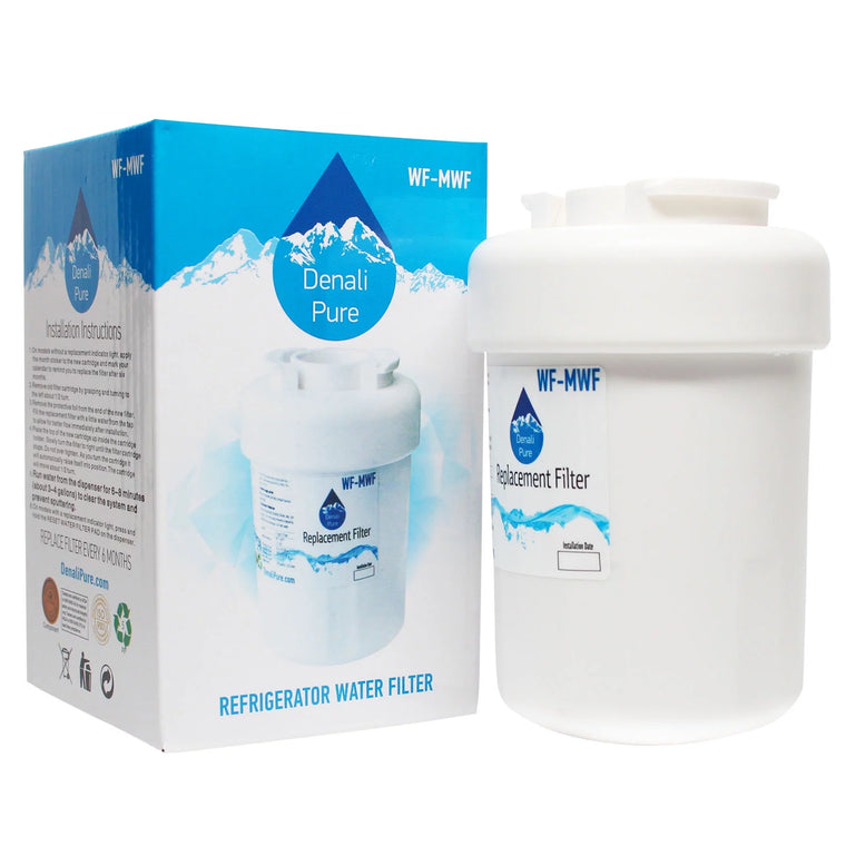 Replacement General Electric GSS22IFPDWW Refrigerator Water Filter – Compatible General Electric MWF, MWFP Fridge Water Filter Cartridge – Denali Pure Brand