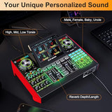 Podcast Microphone Bundle with Live Sound Card Audio Mixer, Podcast Equipment Bundle with 3.5mm Condenser Microphone for Pc/Phone Live Streaming Singing Gaming, Sound Board with Voice Changer, Denoise